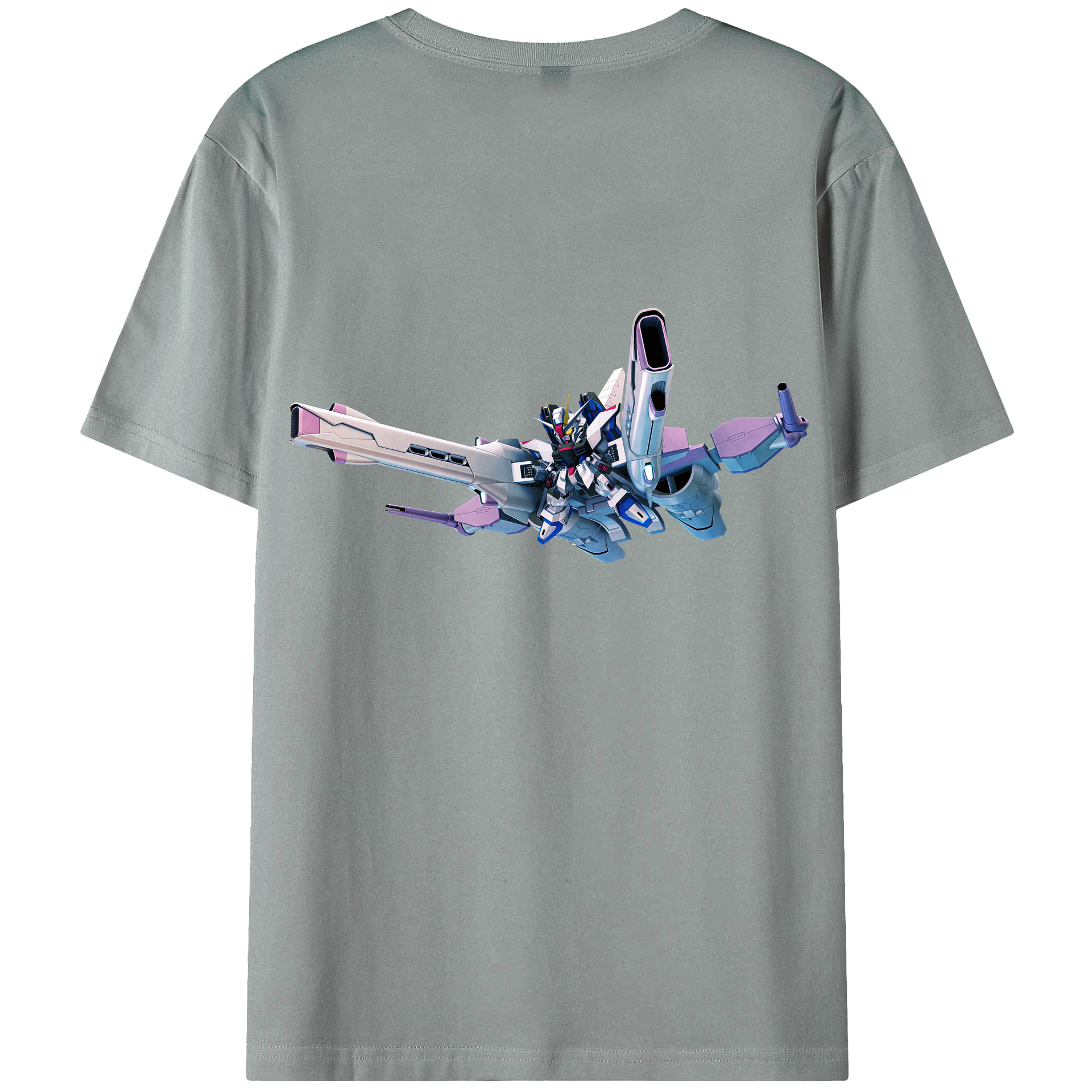 （画像用） 機動戦士ガンダム Mobile Suit Gundam 綿100％ メンズ半袖Tシャツ（バックプリント） 通気性
